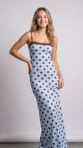 Elegant Polka Dot Strapless Maxi Dress
