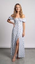 Elegant Floral Off-Shoulder Maxi Dress
