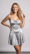 Elegant Satin Flare Mini Dress